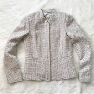 Calvin Klein • tweed zip up jacket blazer